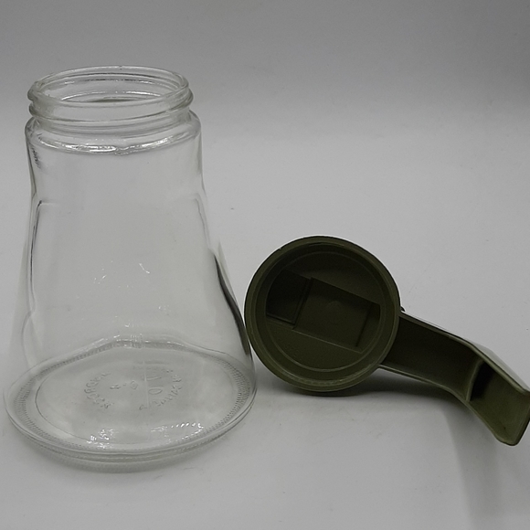 Vintage 1950's Androck Maple Syrup Glass Dispenser with Sage Green Lid Canada - Picture 5 of 6